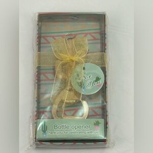 Elegant Gold Bottle Opener with Ribbon